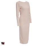Simple Long Sleeve Skinny Midi Dress