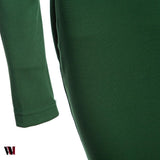 Simple Long Sleeve Skinny Midi Dress