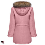 Trendy Hooded Long Sleeve Zipper Woolen Women Coat