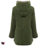 Trendy Hooded Long Sleeve Zipper Woolen Women Coat