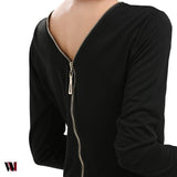 Simple Long Sleeve Skinny Midi Dress