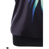 Plus Size Leaf Printed Cold Shoulder T-shirt