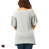 Plus Size Criss Cross Drop Shoulder Tunic T-Shirt