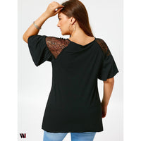 Plus Size Criss Cross Drop Shoulder Tunic T-Shirt