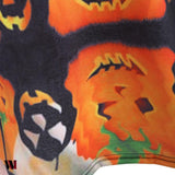 Plus Size Halloween Pumpkin Moon Lace Insert T-Shirt