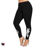 Plus Size Appliqued Jersey Leggings