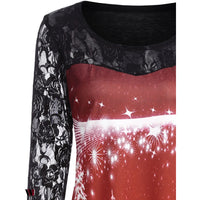 Christmas Lace Sleeve Top