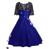 Plus Size Lace Panel Father Christmas Midi Party Dress