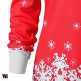 Santa Claus Snowflake Skew Neck Sweatshirt
