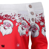 Santa Claus Snowflake Skew Neck Sweatshirt