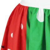 Christmas Snowman Tree Polka Dot Print Skirt