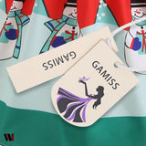 Snowflake Snowman Print Christmas Midi Dress