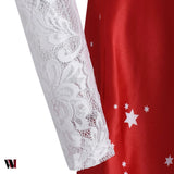 Lace Panel Santa Claus Print Flare Dress