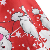 Lace Panel Santa Claus Print Flare Dress