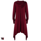 Plus Size Thumb Hole Hooded Coat