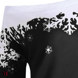 Plus Size One Shoulder Christmas Snowflake Sweatshirt