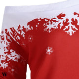 Plus Size One Shoulder Christmas Snowflake Sweatshirt