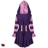 Hooded High Low Double Breasted Corset Coat