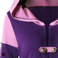 Hooded High Low Double Breasted Corset Coat