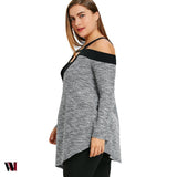 Plus Size Square Neck Marled Tunic Top