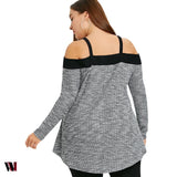 Plus Size Square Neck Marled Tunic Top