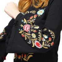 Stylish Stand Collar Long Sleeve Embroidery Sweater