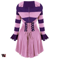 Hooded High Low Double Breasted Corset Coat