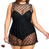 Plus Size Polka Dot One-piece Swimsuits