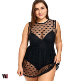 Plus Size Polka Dot One-piece Swimsuits