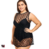 Plus Size Polka Dot One-piece Swimsuits