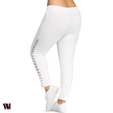 Plus Size Lace Up Leggings with Grommet