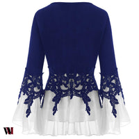 Plus Size Applique Layered Blouse