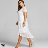 Plus Size High Low Midi Dress