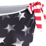 Plus Size Bowknot American Flag T-shirt