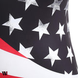 Plus Size Bowknot American Flag T-shirt