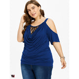 Plus Size Cowl Neck Blouson T-shirt