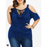 Plus Size Cowl Neck Blouson T-shirt