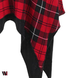 Tartan Print Insert Asymmetrical Dress