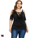 Plus Size Cowl Neck Blouson T-shirt