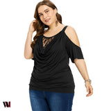 Plus Size Cowl Neck Blouson T-shirt
