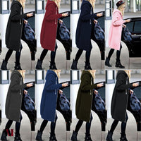 Plus Size Winter Zip Up Hooded Sleeve Jacket