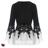 Plus Size Applique Layered Blouse