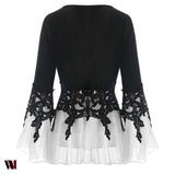 Plus Size Applique Layered Blouse