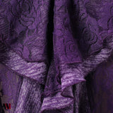 Plus Size Lace Trim Ruffle V Neck T-shirt