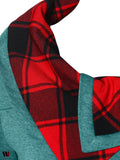 Tartan Panel Cowl Neck Tulip Front T-shirt