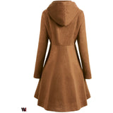 Plus Size Buttoned Long Coat