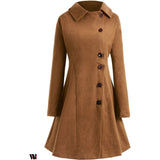 Plus Size Buttoned Long Coat