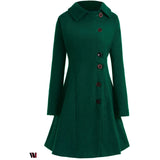 Plus Size Buttoned Long Coat