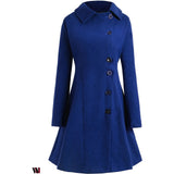 Plus Size Buttoned Long Coat