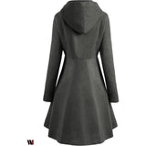 Plus Size Buttoned Long Coat